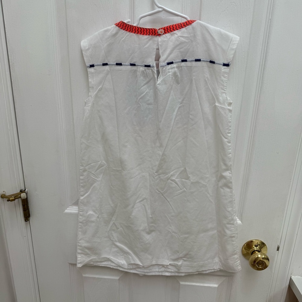 Crewcuts White sleeveless Dress with Colorful Embroidery NWOT - Picture 7 of 9